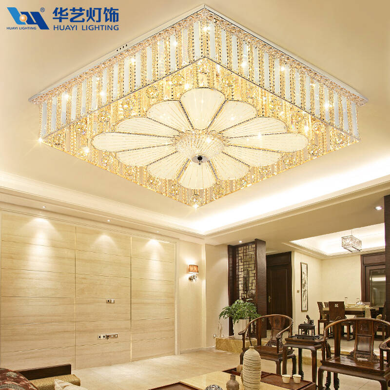 华艺灯饰 led吸顶灯具 传统水晶客厅卧室餐厅 cfgl110085 方形80*80cm