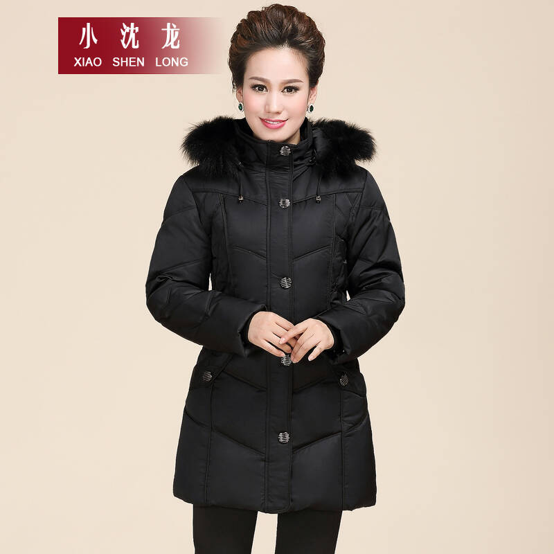 小沈龙中老年羽绒服中长款女中年女款妈妈装老