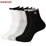 Mawcha 袜子男纯色棉袜男士袜子四季商务休闲中筒袜6双装 混色随机6双装 均码
