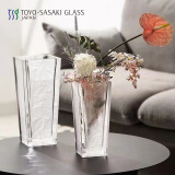 TOYO-SASAKI GLASS日本进口玻璃透明花瓶ins风餐桌客厅花瓶富贵竹水养插花瓶摆件 君临四方 （小）24厘米