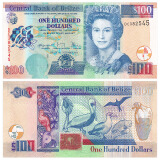 【甲源文化】美洲-全新UNC 伯利兹纸币 2006-17年 伊丽莎白女王 外国钱币收藏套装 100元  P-71d 单张