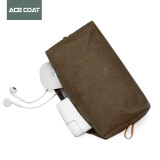 ACE COAT数码配件收纳包化妆包杂物包小收纳包超轻巧 枯绿(L号）