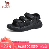 骆驼（CAMEL）轻量透气回弹缓震时尚运动休闲凉鞋男士 G14M074663 黑色 43 