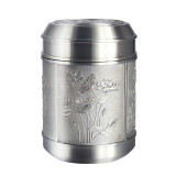 泰锡东方四季茶罐锡罐 咖啡豆香料调料雪茄草药储存罐 双层锡盖 进口锡器