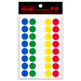 米标（HLABEL） 彩色不干胶圆形标签贴纸 色标分类标记标识贴自粘性16mm 12色可选 彩色376