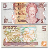 大洋洲-全新UNC斐济纸币2007-12年版 英女王伊丽莎白二世收藏套装 5元 P-110a 单张