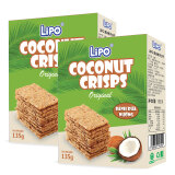 Lipo原味椰子饼干135g*2盒 椰子脆片 早餐零食下午茶 母亲节出游 野餐