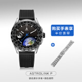 北斗手表Astrolink P卫通混合智能腕表太阳能血氧ECG离线支付机械男表 Astrolink P-陶瓷版银色+钢带