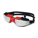 泳劲（YONJEN）电镀大框舒适 泳镜 带耳塞一体 防水不起雾镀膜游泳眼镜 男女时尚 黑红