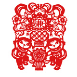 
                                        个性一百 九羊成祥福FAK0603新年窗花剪纸年画福字门贴窗贴纸装饰贴订制 红色 100CM                