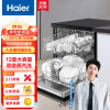 海尔（Haier）洗碗机13套独立式80℃双微蒸汽智能开门烘干全自动家用洗碗机 AK400-EW130266BKD