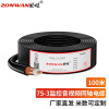 助旺（ZONWAN）SYV75-3同轴电缆监控摄像头视频线单股无氧铜双屏蔽100米 ZW-SYV75-3-1
