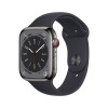 Apple/苹果 Watch Series 8 智能手表GPS+蜂窝款45毫米石墨色不锈钢表壳午夜色运动型表带 S8 MNKV3CH/A