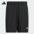 adidas简约舒适篮球运动短裤男装夏季新款阿迪达斯官方 黑色/白 M