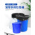 普力捷（PULIJIE） 加厚多用大号垃圾桶工厂户外环卫分类塑料桶商用圆桶带盖 60L 蓝带盖 升级加厚耐腐蚀