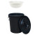 洛港 黑色60K型+沥水篮 泔水干湿过滤分离带滤网垃圾桶大号厨房厨余茶水茶叶沥水水桶篮桶