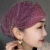 LUCALY回族女头巾新款褶皱网纱包头帽堆堆帽秋季轻薄款妈妈帽蕾丝套头遮 香芋紫色 有弹性