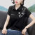 俞兆林（YUZHAOLIN）中老年女装2023年夏季女POLO衫中百搭纯色印花短袖女 黑色 L 建议105-120斤