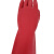 海斯迪克 加厚乳胶手套 洗衣洗碗清洁手套红色38cm长 L 5双 