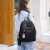 伊诗黛女士牛津布背包双肩包女新款韩版大容量旅行包时尚潮流学生书包休闲女包 黑色