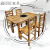 渝臣匠饭店实木餐桌椅组合长方形条桌商用快餐店小吃店大排档碳化木桌 1 椅子
