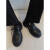 XAEH男鞋春款2024新款马丁靴低帮大头工装鞋子黑色厚底休闲皮鞋 黑色 38