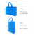 海斯迪克 无纺布手提袋 广告印刷购物袋包装袋环保袋 蓝色40*30*10 立体横款（100个）HKCX-311