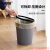 安赛瑞 垃圾桶 简约无盖压圈纸篓 厨房卫生间客厅条纹垃圾筒 灰色大号 7F00187