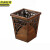 京洲实邦 大号压条款 摇盖式木质复古木纹中式垃圾桶JZSB-9029