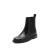 思加图冬季新款简约切尔西靴圆头粗跟短靴女皮靴 黑色（单里宽版） 37