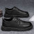 SHIDILE鞋子男2024年新款夏季软底休闲英伦低帮马丁皮鞋上班工作板鞋 黑棕 42
