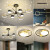 强盾 客厅灯LED吊灯餐厅吊灯现代简约创意餐桌灯时尚个性大气饭厅LED满天星灯具套餐 金黑款-9头-115CM-三色变光