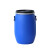 初诗 化工桶 加厚60L法兰桶塑料桶圆形铁箍桶水桶 新料蓝410*410*410mm