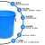 尚留鑫 塑料桶160L蓝色带盖圆桶大容量蓄水桶收纳桶