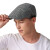 7PM鸭舌帽男士夏季帽子男韩版贝雷帽男中老年前进帽格子遮阳帽 深灰(56-58cm)可调节