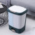 大号厨房垃圾桶带盖按压干湿两用双层日式脚踏厨余餐厨垃圾桶室内 30升双桶分类设计莫迪蓝色