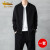 金盾（KIN DON）卫衣套装男韩版棒球领开衫外套休闲裤运动套装男青年修身潮流两件套男装 黑色 XL