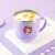 Angelamiao儿童牛奶杯宝宝316不锈钢隔热单柄带盖学饮杯紫色苏菲亚260ML