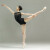三沙（sansha）成人芭蕾舞练功服短袖舞蹈连体服立领女蕾丝舞蹈服气质 黑色 XL