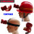矿灯防爆防水矿用充电强光超亮专用头戴式安全矿帽带钩头盔用头灯 红色头灯白光+红色帽