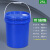 龙程 PP桶25升化工圆形手提储水桶 开口桶涂料桶包装桶圆桶 25LK_蓝色