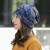 迈雷驰帽子女春季新款时尚百搭双层薄款护耳包头帽头巾帽堆堆帽男女通用 酒红花朵