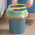 采易乐 压圈垃圾桶 卫生间厨房客厅简约无盖塑料垃圾篓 大号浅蓝08709