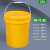龙程 PP桶25升化工圆形手提储水桶 开口桶涂料桶包装桶圆桶 25LK_黄色带嘴
