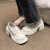 西儿 玛丽珍鞋女2024夏季新款粗跟厚底时尚小皮鞋增高玛丽珍松糕鞋女 米白色-38