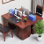 焊斧（HANAXE）木质油漆办公桌带抽屉木质书桌写字桌台式职员财务电脑桌1.2m红棕