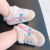 迪士尼（Disney）0-1岁宝宝学步鞋子防滑软底透气男女3-6-12个月婴儿鞋小白鞋秋冬 蓝边 内长13cm  建议12-18个月