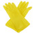 海斯迪克 黄色乳胶手套 防水防滑胶皮橡胶手套 L码10双 