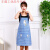 厨房围裙韩版时尚卡通可爱围腰防油污工作广告 logo定制印字 大红色