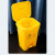 赫钢 医疗垃圾桶 医院用垃圾箱卫生桶商用有盖垃圾桶废物回收箱翻盖 黄色脚踏款30L 件 黄色 黄色脚踏款15L